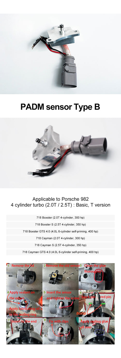 Lumistag Porsche PADM sensor—Type B Porsche 718（Applicable to Porsche 982(4 cylinder turbo（2.0T / 2.5T）：Basic、T version)）